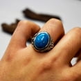 thumbnail image 6 of Handmade Turquoise Ottoman Ring: 925 Sterling Silver Vintage Statement, 6 of 7