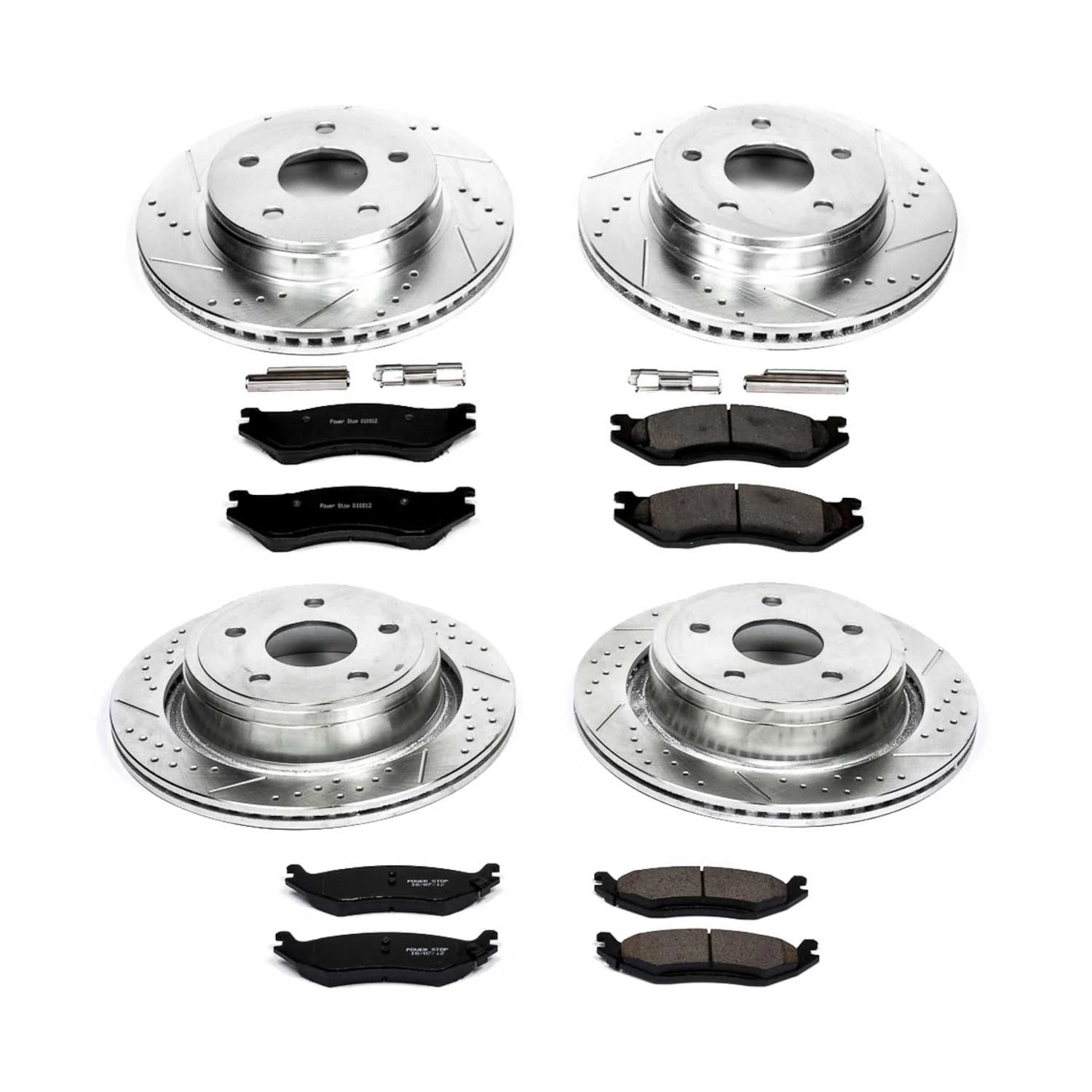 PowerStop Front and Rear Z23 Evolution Sport Carbon-Fiber Ceramic Brake Pad and Drilled & Slotted Rotor Kit Fits: DODGE Select Models K2168