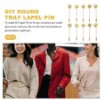 thumbnail image 3 of 10pcs Long Pin Brooch Base Round Tray Safety Pin Lapel Stick Brooch Base, 3 of 3