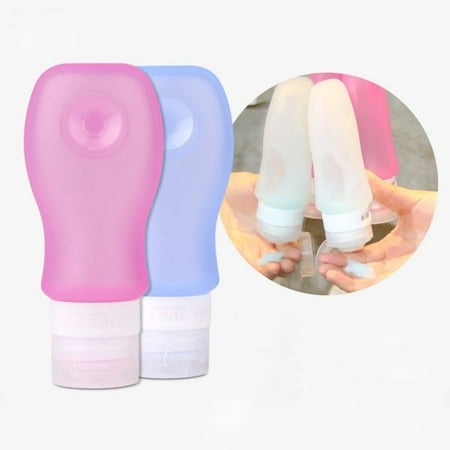 4Pcs Portable Silicone Shampoo Container Travel Size Cosmetics Cream Lotion Refillable