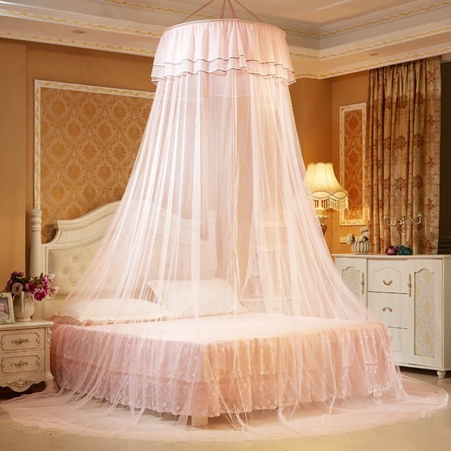 Bed Mosquito Net,Breathable Round Canopy Lace Bed Curtain Power Packed Performance