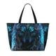 thumbnail image 2 of Fotbe Cool Blue Light Wolf Bolsa de Viaje para Playa - Resistente al Agua, Bolsa Tote de Gran Capacidad y Ligera con 7 Bolsillos para Mujeres y Hombres, 2 of 7