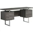 thumbnail image 5 of Bowery Hill 60" Wide Contemporary Modern Style Home Office Desk with Filing Drawer in Dark Taupe, 5 of 6