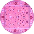 thumbnail image 1 of Ahgly Company Indoor Round Abstract Pink Contemporary Area Rugs, 5' Round, 1 of 4
