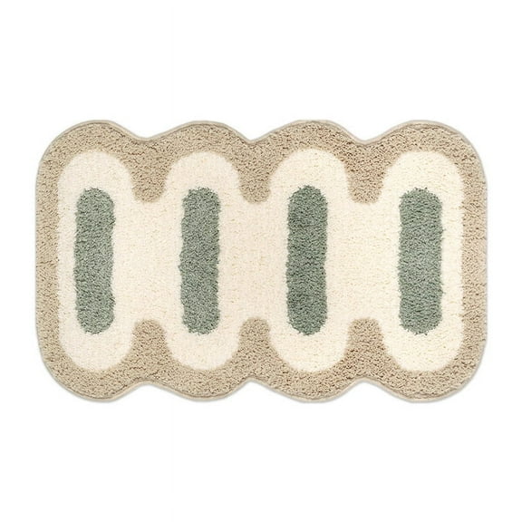 Nvzi Bath Mats for Bathroom Non Slip, 15.7x23.6 inch Irregular Shape Cute Bath Mat, Microfiber Washable Absorbent Carpet Floor Mats for Bathroom Indoor Door Mat Sink Tub Shower（B）