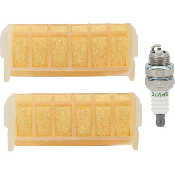 MS250 Air Filter for Stihl MS 250 025 021 023 MS210 MS230 MS250 Chainsaw Part Repalce 1123 120 1613, 1123 120 1612, Pack of 2 with Spark Plug