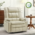 thumbnail image 3 of MCombo Oversized 27.2" Seat Width Dual Motor Power Lift Recliner Chair for Height 5'7"-6'2", Infinite Position, Faux Leather(Cream White), 3 of 10