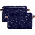 thumbnail image 7 of Coolnut Large Foldable Storage Bin Random Stars Navy Blue Fabric Storage Baskets Collapsible Decorative Baskets Organizing Basket Bin with PU Handles for Shelves Home Closet-1Pack Decor Gifts, 7 of 7