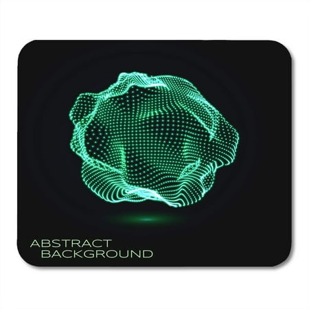 Glowing Sphere - KDAGR Mesh 3D Deformed Glowing Sphere Consists of Particles Technology Concept for Science Technical Design Mousepad Mouse Pad Mouse Mat 9x10 inch