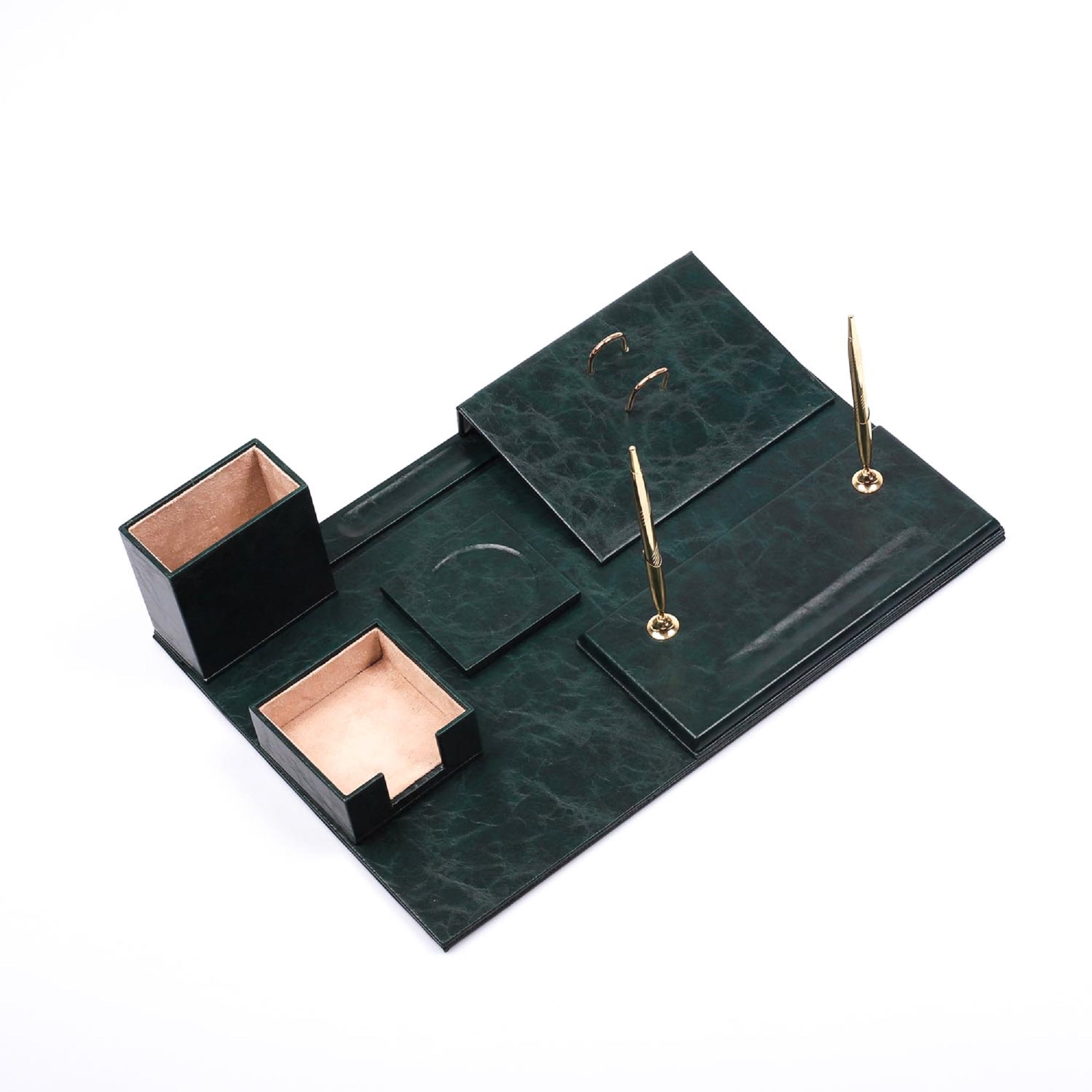 Leather Desk Set - Desk Organizer Set - Office Desk Pad Accessories - Calendar holder - 9 Accessories-Desk Organizer - Office Desk Accessories - Desktop Storage - 9 PCS