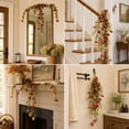 thumbnail image 2 of 2 Pack Artificial Fall Hanging Basket 29.92 Inch Faux Silk Cascading Floral Arrangement for Outdoor Porch Patio Wall Decor and Autumn Home Decoration, 2 of 5