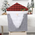 thumbnail image 3 of Buffalo Plaid Christmas Chair Covers Set of 2 Black and Red Snowman Santa Chair Back Covers Fabric Christmas Chair Slipcovers for Xmas Kitchen Dining Room Decor, 3 of 6