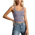 thumbnail image 1 of Gpoecd Débardeurs à Col Rond pour Femmes, Camisole Sans Manches à Bretelles, Ajustée, Extensible, Basique pour Superposition, sous-Vêtement, Haut d'Été Décontracté, Camisole pour Femmes 02_Gris Clair,m, 1 of 6