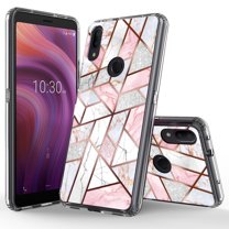 Alcatel 3V 2019 Case, KAESAR Hybrid Bling Glitter Sparkle Laser Polygon Marble Graphic Fashion Cute Colorful Skin Cover Shockproof Case for Alcatel 3V 2019