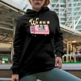 thumbnail image 2 of Distressed We Are a Perfect Match, Funny Retro Valentine's Day Pun Art Gift, Black Hooded Sweatshirt or Hoodie, XL, 2 of 5