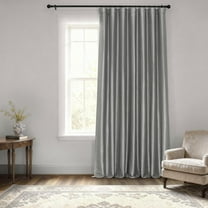 Half Price Drapes Storm Grey Extra Wide Faux Silk Blackout Curtains for Bedroom (1 Panel),100WX 84L