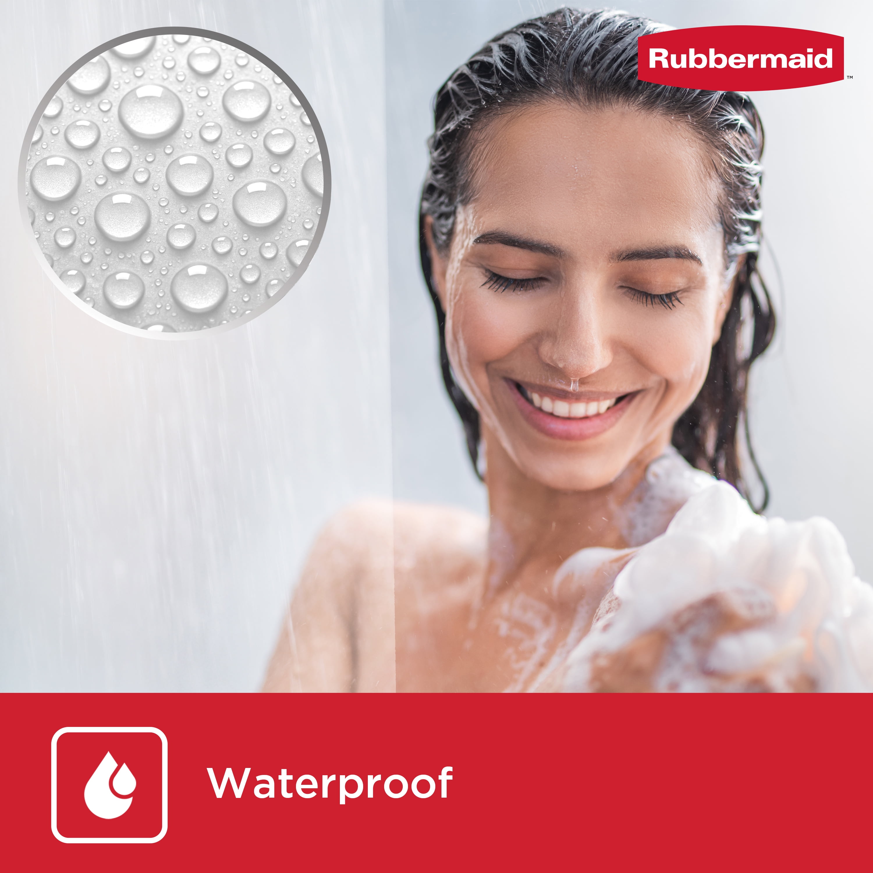 Rubbermaid Clear Heavyweight Waterproof PEVA Shower Curtain Liner, BPA-Free, 70 x 72 inches