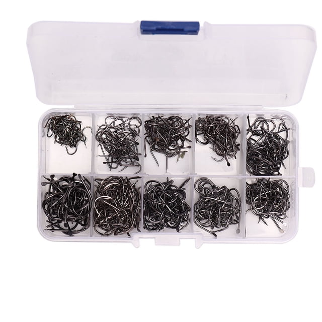 500 unids/caja anzuelos de acero de alto carbono afilados con púas circulares juego de anzuelos de pesca 3-12 (#2)