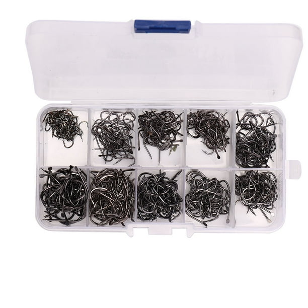 500 unids/caja anzuelos de acero de alto carbono afilados con púas circulares juego de anzuelos de pesca 3-12 (#2)