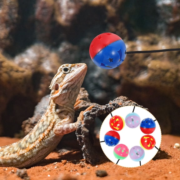 Baluue 7Pcs Reptile Tank Accessory Plastic Assorted Color for Reptile Toys