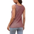 thumbnail image 3 of Jewelreauty Women Casual Tank Tops Ribbed Knit Summer Round Neck Loose Fit Tunics Sleeveless Basic Tees (S, Wine Red), 3 of 6