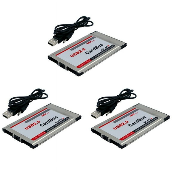 3X PCMCIA to USB 2.0 CardBus Dual 2 Port 480M Card Adapter for Laptop PC Computer