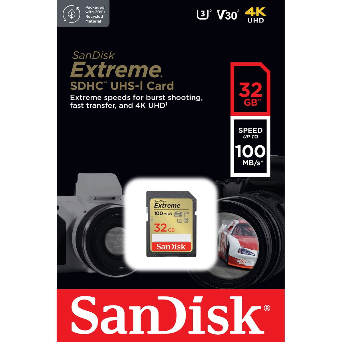 Cartão Extreme Sdhc e Sdxc Uhs-I Card, SanDisk, Cartões SD, Dourado