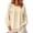 Beige, variant on Top for Women Long Sleeve Round Neck Ruffle Yoke Puff Sleeve Loose Textured Blouse Blue M