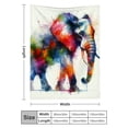 thumbnail image 3 of Colorful elephant Home Leisure Flannel Blanket, Flannel Fuzzy Fluffy Soft Cozy Blanket, Lightweight Blanket Multifunctional gift blanket for sofas, travel, camping, beds and chairs., 3 of 7