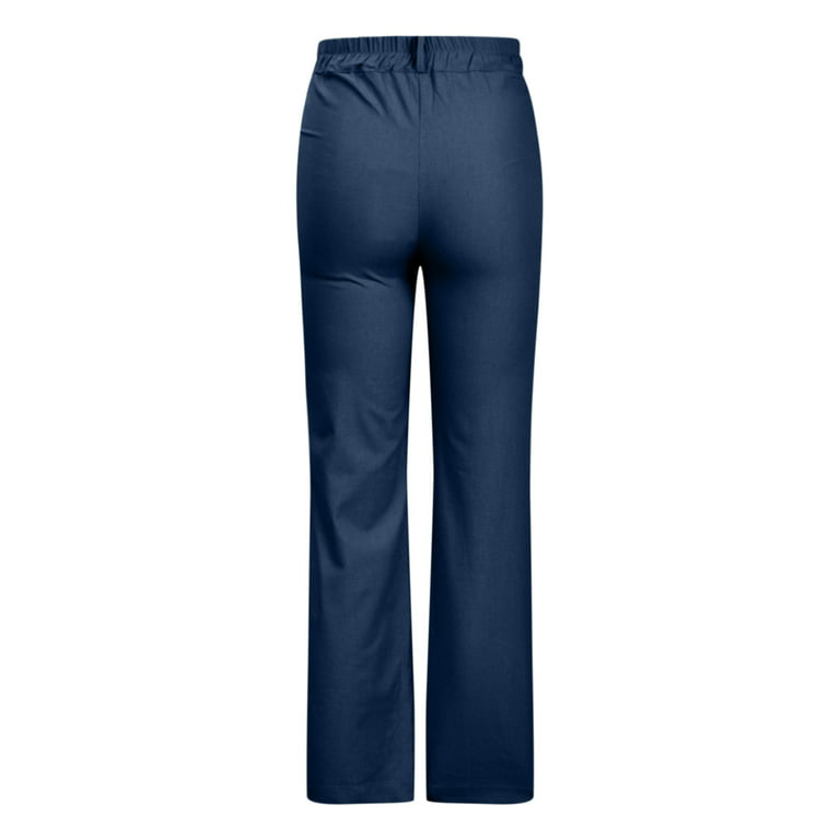 Hvyesh Plus Size Cotton Linen Pants Women Summer High Waist Loose Fit Flowy  Drawstring Casual Trousers Lightweight Yoga Pants 