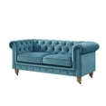 thumbnail image 4 of Rustic Manor Audriana Teal Velvet Chesterfield Loveseat 71L x 33.5W x 30.3H, 4 of 11