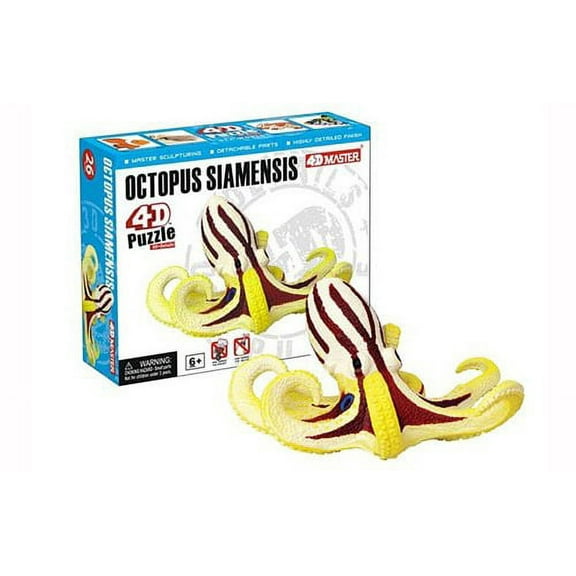 Build your own 3 inch Octopus Siamensis Model - 26 piece 3D Puzzle (Age 6 )