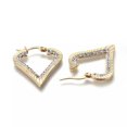 thumbnail image 3 of QQTDFG 201 Stainless Steel Hoop Earrings Rhinestone Heart Crystal Gold 32mm 0.8mm&nbsp; P546-default, 3 of 3
