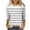 White, variant on yillto Womens 3/4 Sleeve Striped Shirts Crewneck Pullover Tunic Tops Causal Soft Basic Trendy Tops