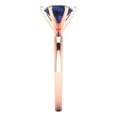 thumbnail image 3 of 1.5 ctw Solitaire Anniversary Ring for Women | Round Cut Simulated Blue Sapphire | Hyperallergenic Solid 14K Rose Gold, 3 of 5