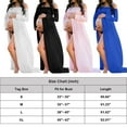 thumbnail image 2 of JustVH Maternity Off Shoulder Dress Photoshoot Long Sleeve Split Front Chiffon Gown for Photography, 2 of 5