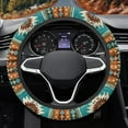 thumbnail image 3 of Yuyamidu Aztec African Tribal Car Steering Wheel Cover Flannel Automotive Steering Wheel Protector Decor Fit 15 Inch Steering Wheel Accessories for Car Sedan, 3 of 7