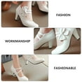 thumbnail image 4 of 1 par de zapatos de tacón alto con lazo para mujer, con punta ligera y tacón grueso., 4 of 7