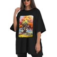 thumbnail image 4 of Plus Size Shirt for Women Black Tops for Women Short Sleeves Shirt for Women T Shirt Oversized Shirt for Women S, 4 of 5