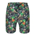 thumbnail image 3 of Pofeuu Dinosaur Plays Soccer Prin Men's Swim Trunks Quick Dry Bathing Suit Swimming Board Shorts Mesh Lining Beach Swimwear-3X-Large, 3 of 6