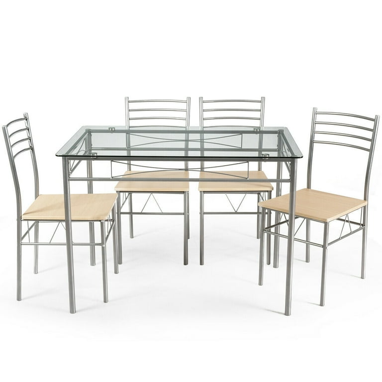 Glass dining table set 2025 4 seater below 5000