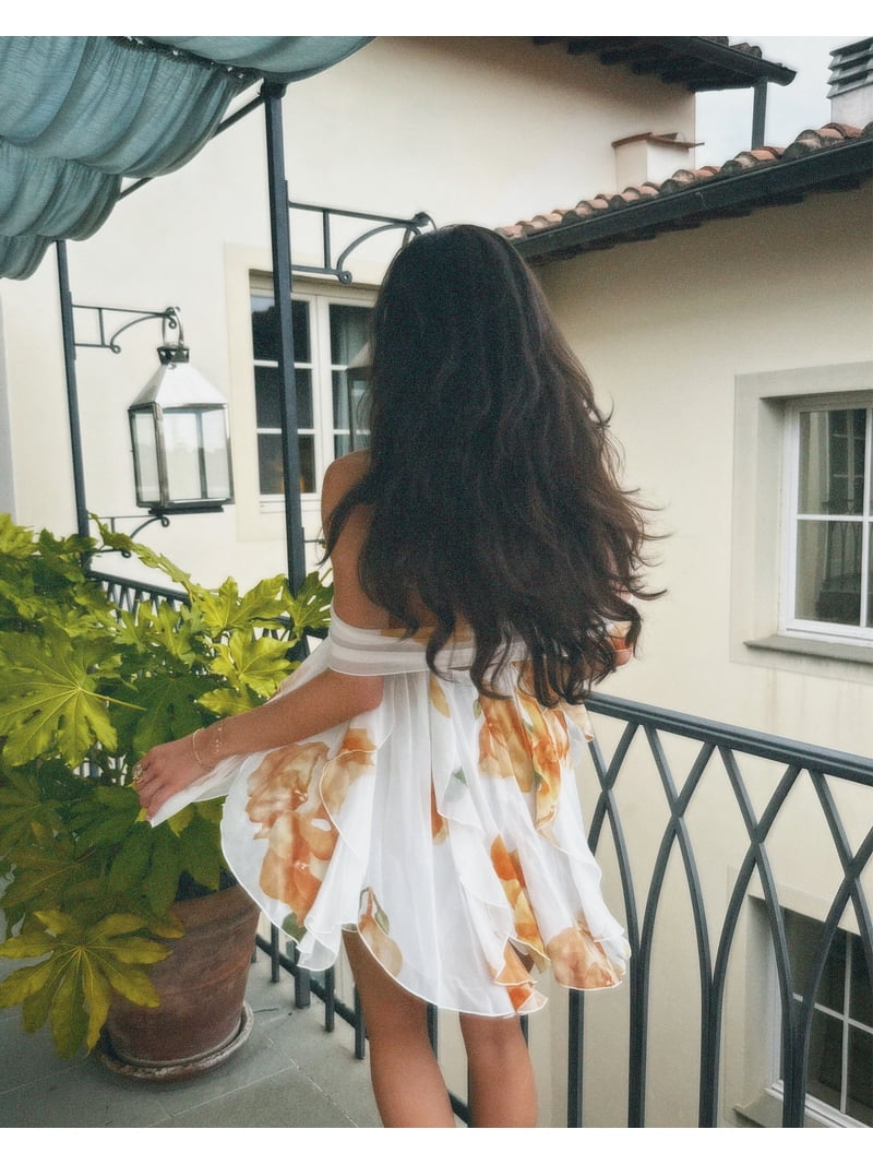 backless frill dress Roselle Backless Ruffle Maxi Dress Floral Multi