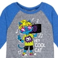 thumbnail image 3 of Instant Message - Hey Cool Cat Boombox - Toddler & Youth Raglan Graphic T-Shirt, 3 of 5