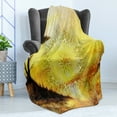 thumbnail image 4 of Yellow Mandala Soft Flannel Fleece Throw Blanket, Dreamy Landscape in Painting Style Tree on Cliff Horizon Oriental Swirls, Cozy Plush for Indoor and Outdoor Use, 60" x 80", Multicolor, by Ambesonne, 4 of 5