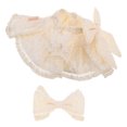 thumbnail image 4 of Vestido de peluche para muñecas, falda de peluche con ribete dorado y lazo para fiestas de cumpleaños, día del niño y reuniones familiares, 4 of 7