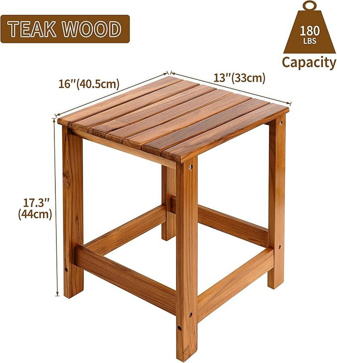 Utoplike Teak Outdoor Side Table for Patio, Pool Coffee Accent Table, Wood End Tables for Garden, Backyard, Bed, Living Room, Couch