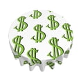 thumbnail image 3 of XMXT Waterproof Round Table Cloth, Cartoon Green Dollar Sign Tablecloth Polyester Table Cover for Home Kitchen Dining Party Room Decor, 60 inches, 3 of 8