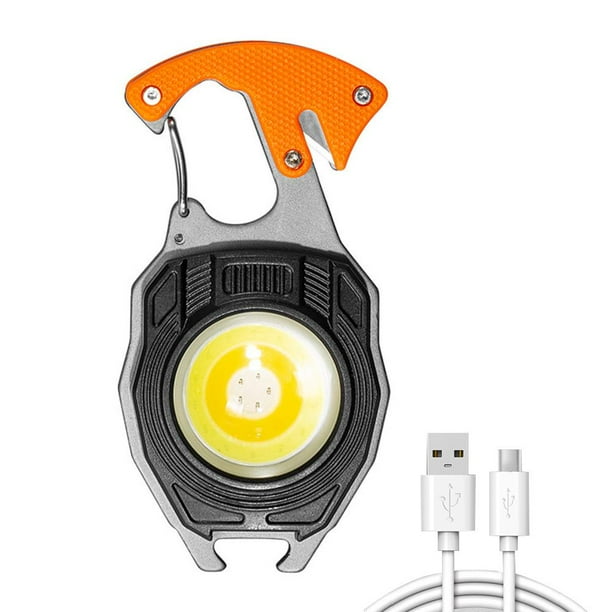 Linterna portátil COB de 3 velocidades, resistente al agua, ideal para viajes (naranja)
