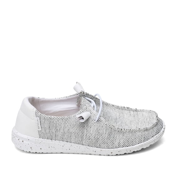 HEYDUDE Women's Wendy Sox Stone White Size 7 | Womens Shoes | Womens Lace Up Loafers | Comfortable & Light-Weight