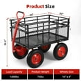 thumbnail image 7 of Soonbuy Heavy Duty Steel Garden Dump Cart, Meatl Utility Wagon with Removable Sides & 180° Rotating Handle, Utility Dump Cart with 10-inch All Terrain Wheels for Yard Lawn and Farm, 7 of 7